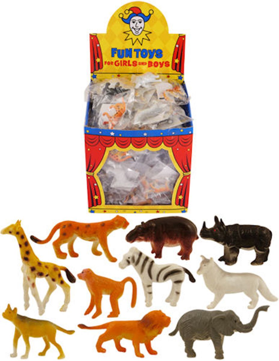 84 STUKS |  Mix Jungle Dieren in Traktatiebox (Traktatie / Uitdeelcadeautjes)